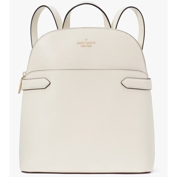 S Kate Spade Staci Dome Backpack Ivory White Leather Bag KG021 NWT Meringue $359 main image 10